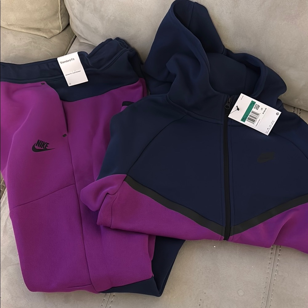 Nike Purple and Navy Tracksuit